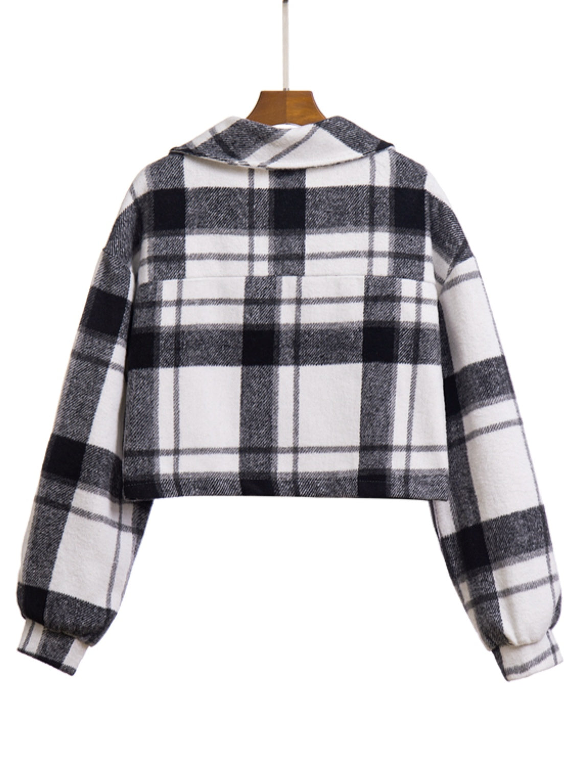 Plaid Button Front Jacket with Pockets, view 9