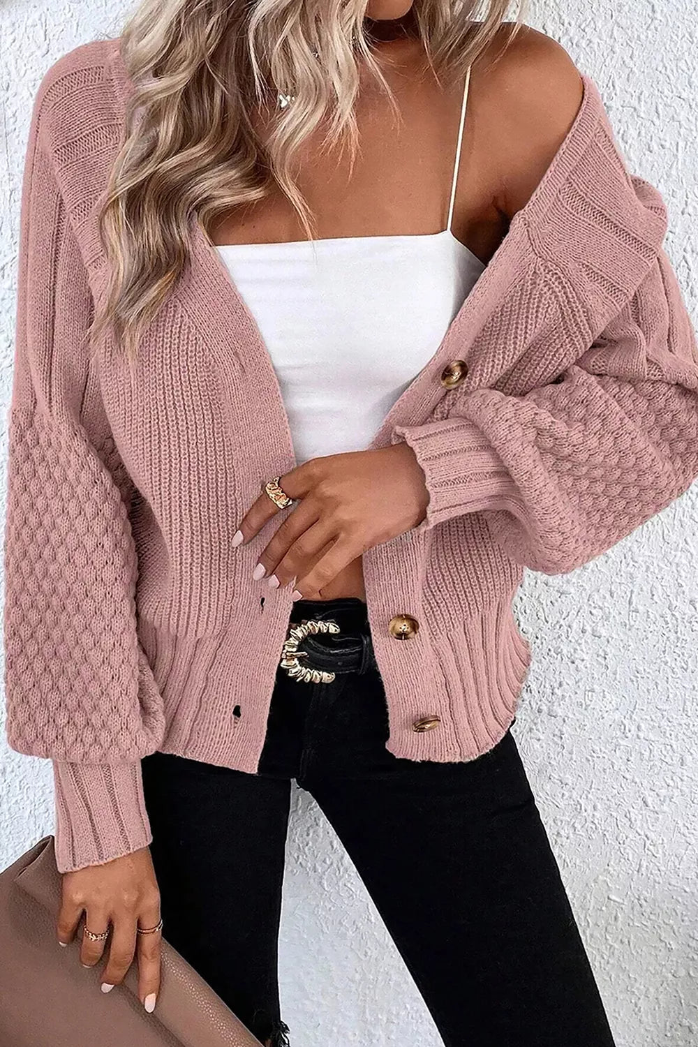 V-Neck Button-Down Cardigan - Lilixa.store