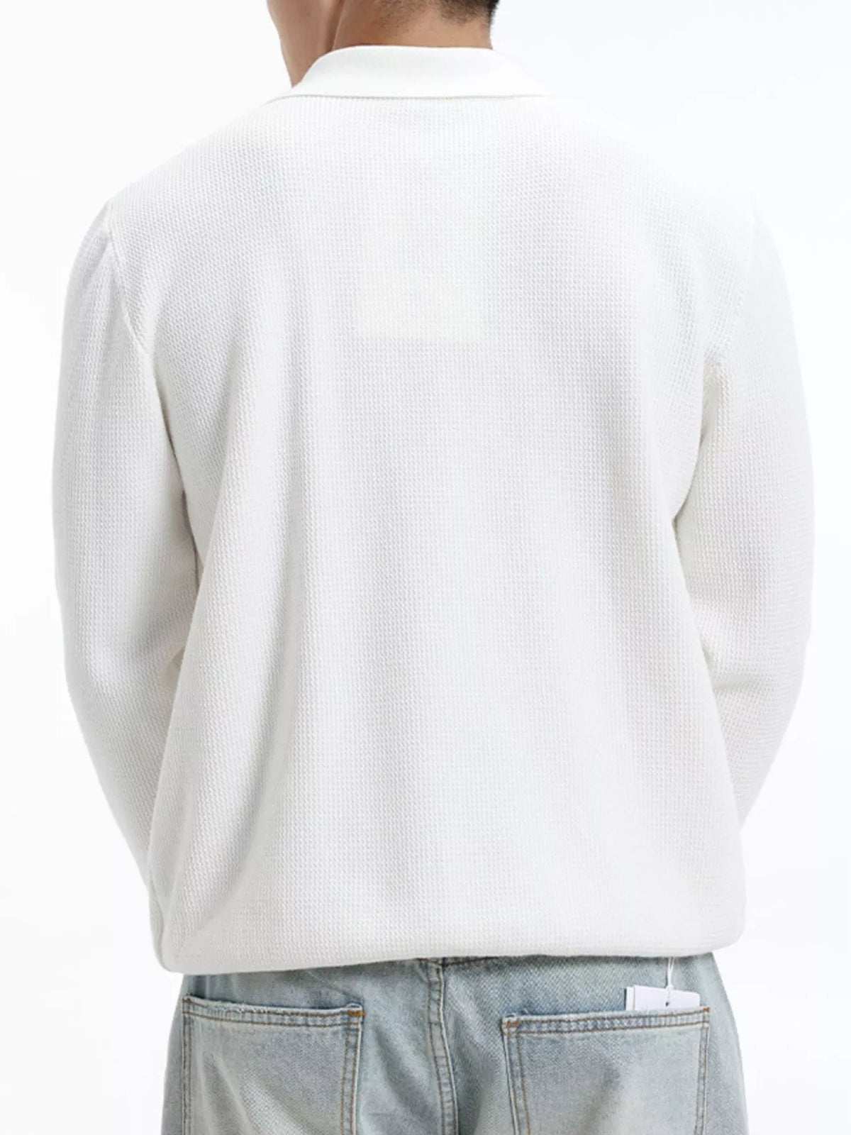 Men's Plus Size Quarter-Zip Textured Knit Top, view 5