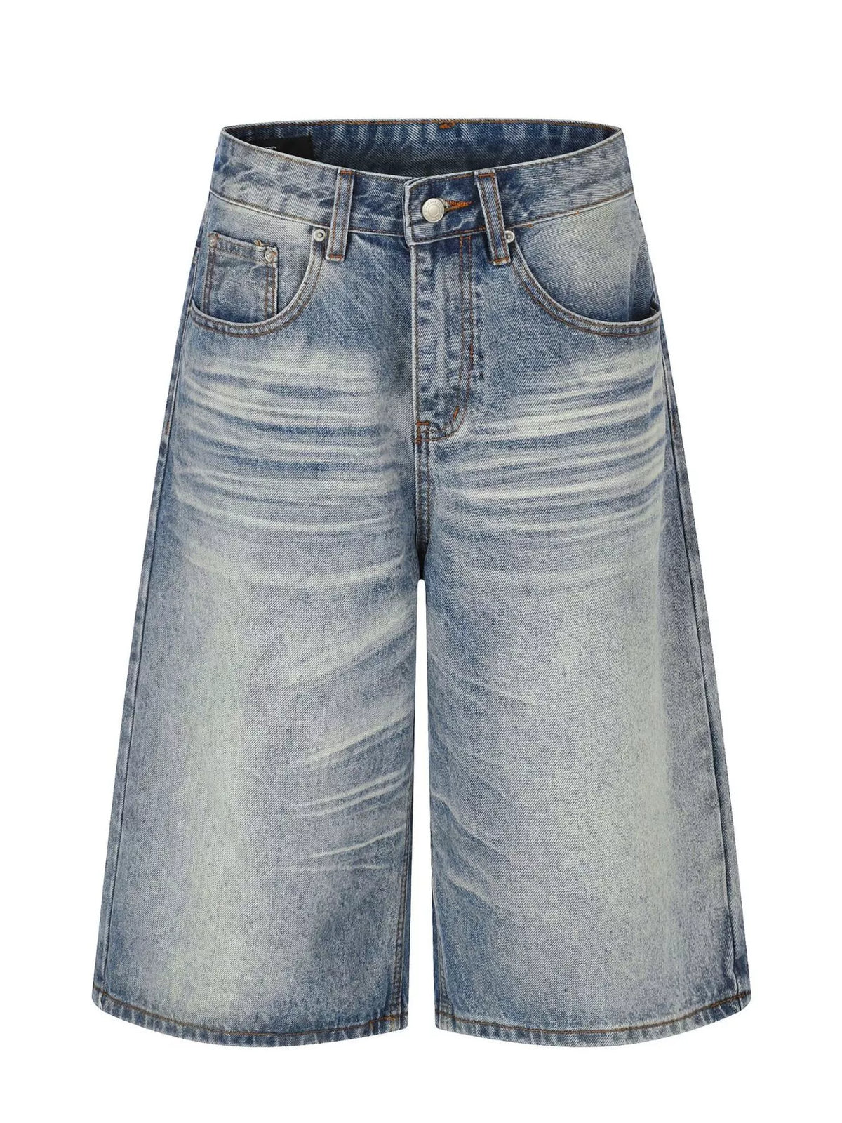 Men's Vintage Wash Wide Leg Denim Capris - Lilixa.store