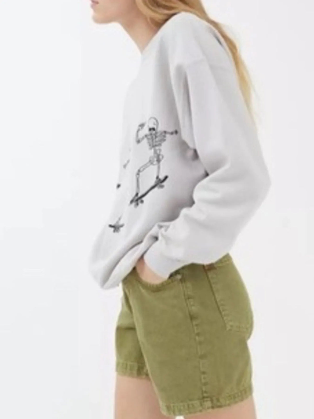 Skeleton Graphic Oversized Sweatshirt - Lilixa.store