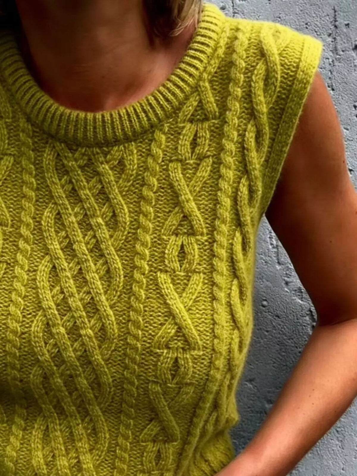 Cable Knit Sweater Vest, view 3