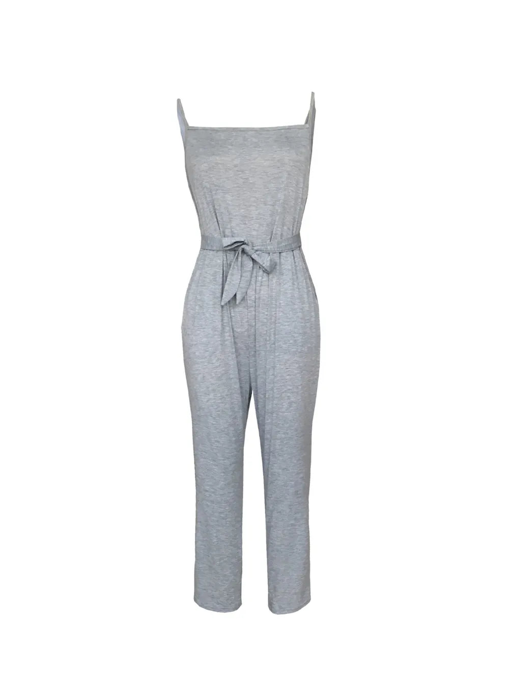 Tied Spaghetti Strap Square Neck Jumpsuit - Lilixa.store