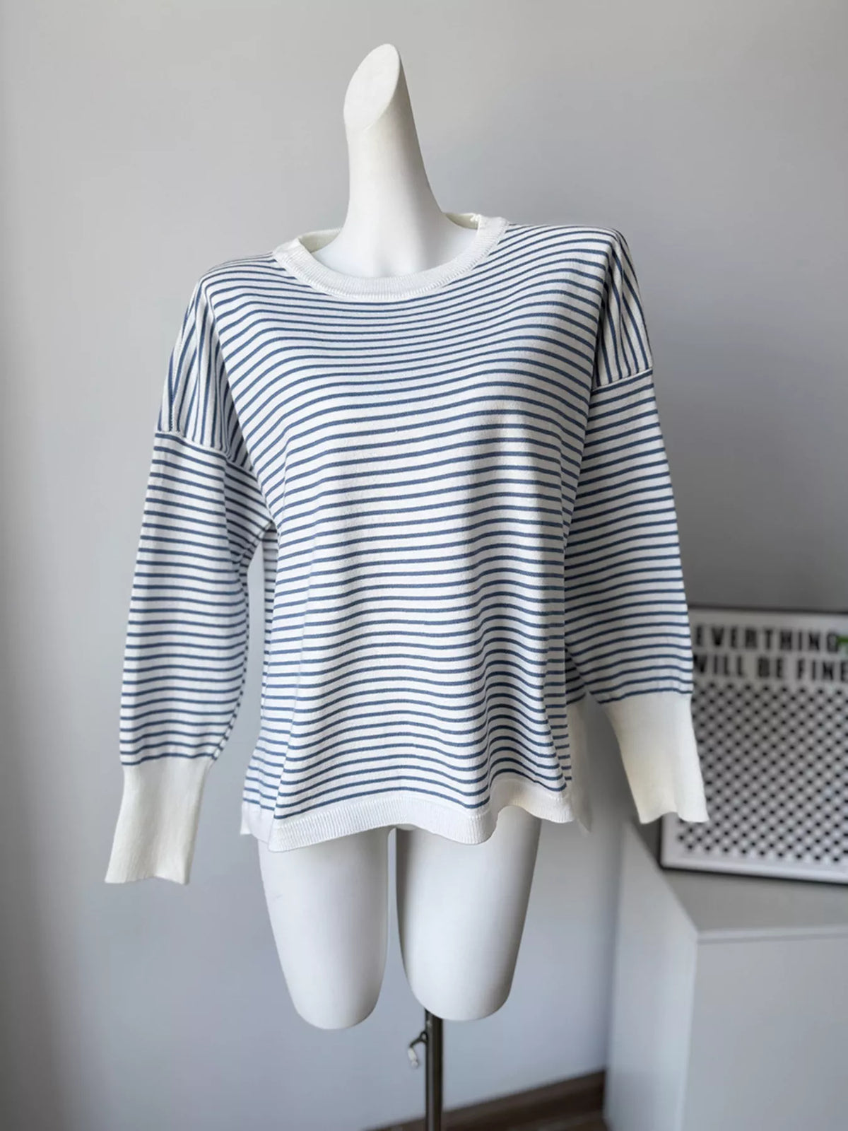 Striped Round Neck Knit Top, view 13