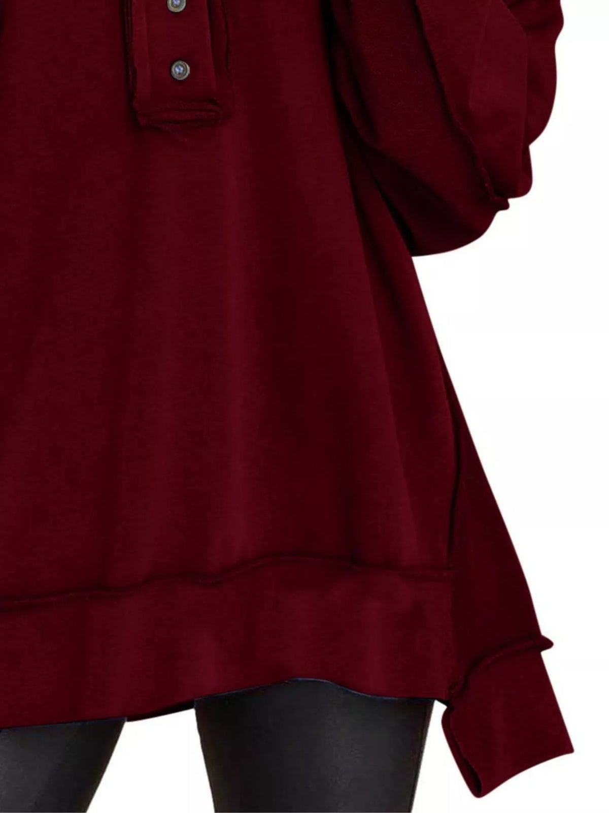 Half Snap Long Sleeve Sweatshirt - Lilixa.store