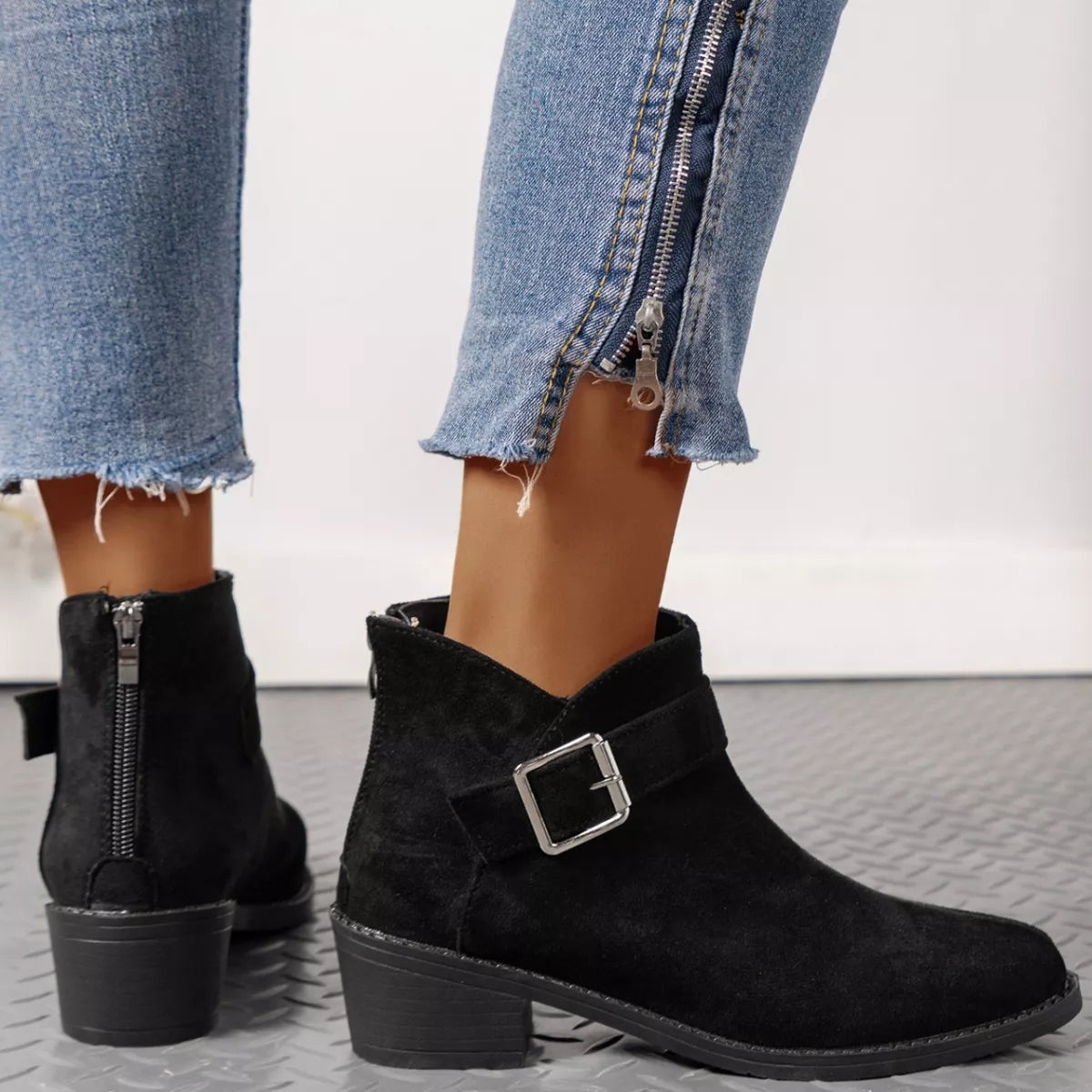 Point Toe Block Heels Boots - Lilixa.store