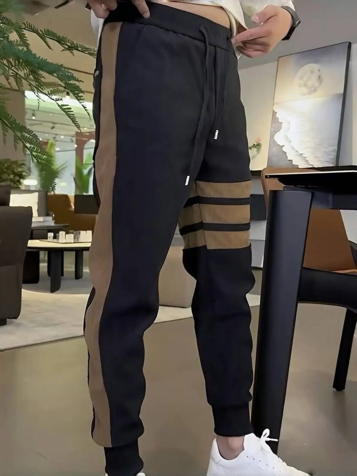 Men's Plus Size Drawstring Slim-Fit Joggers, view 3