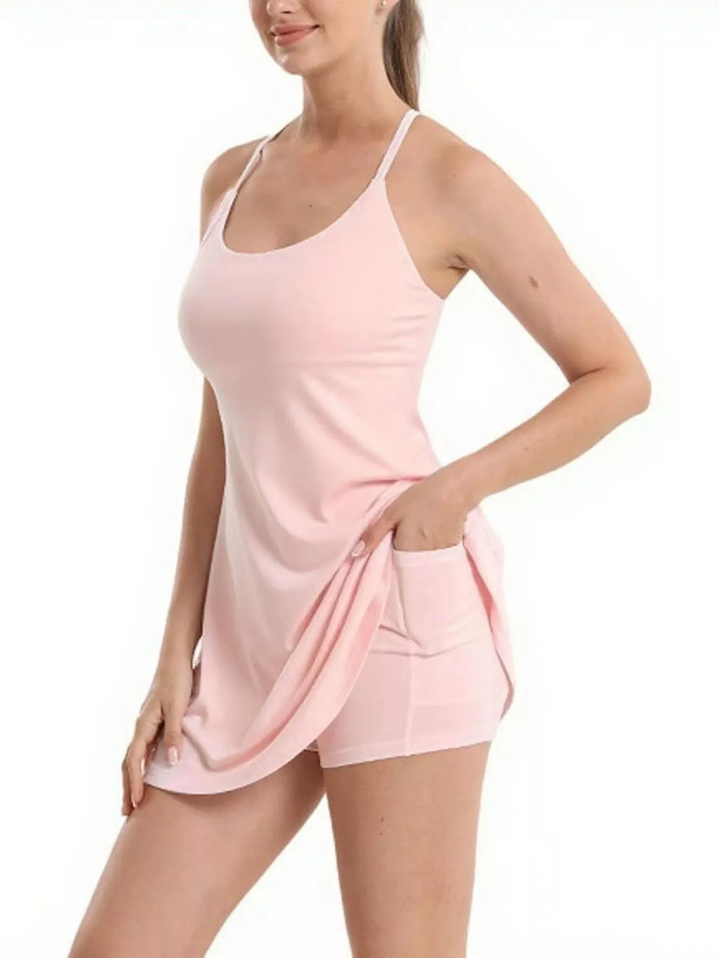 Scoop Neck Cami and Shorts Active Set - Lilixa.store