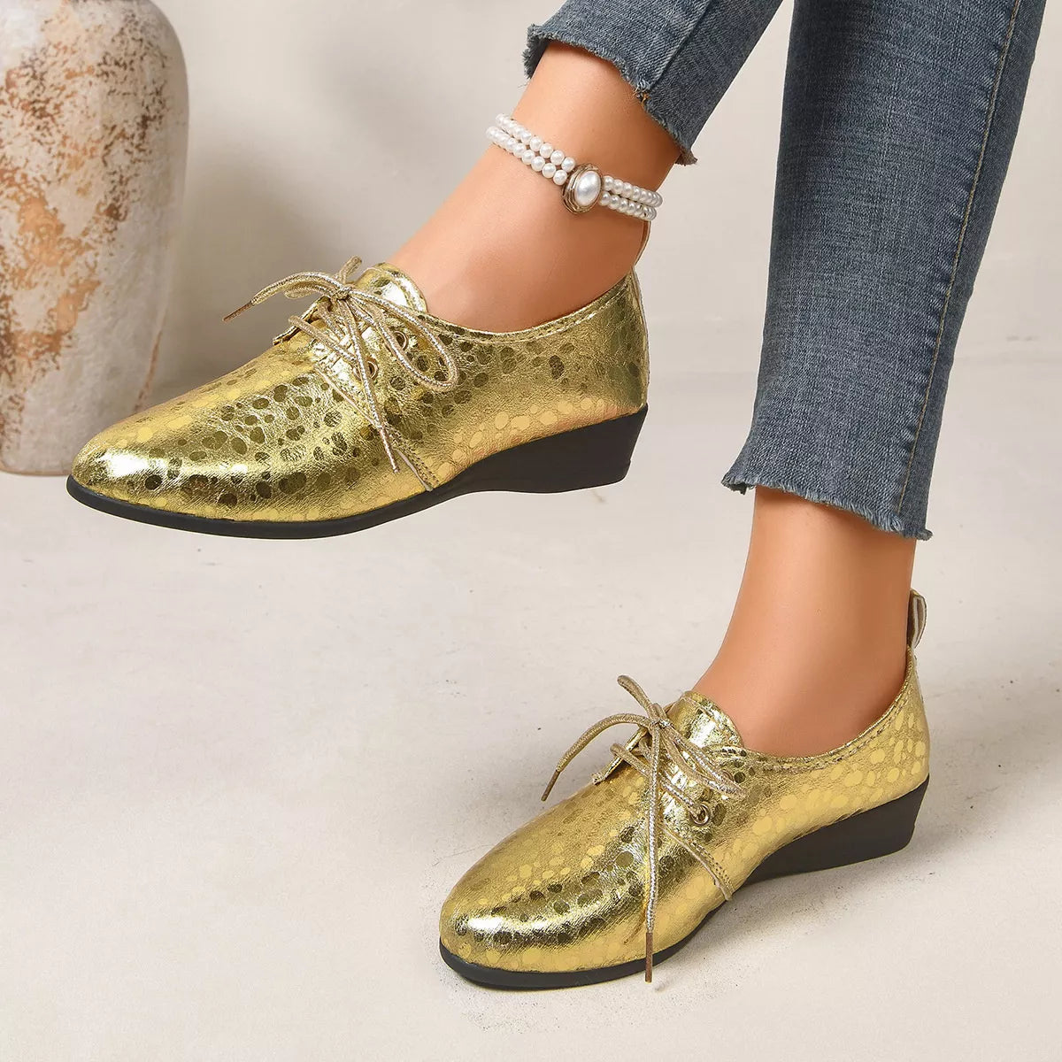 Point Toe Wedge Loafers - Lilixa.store