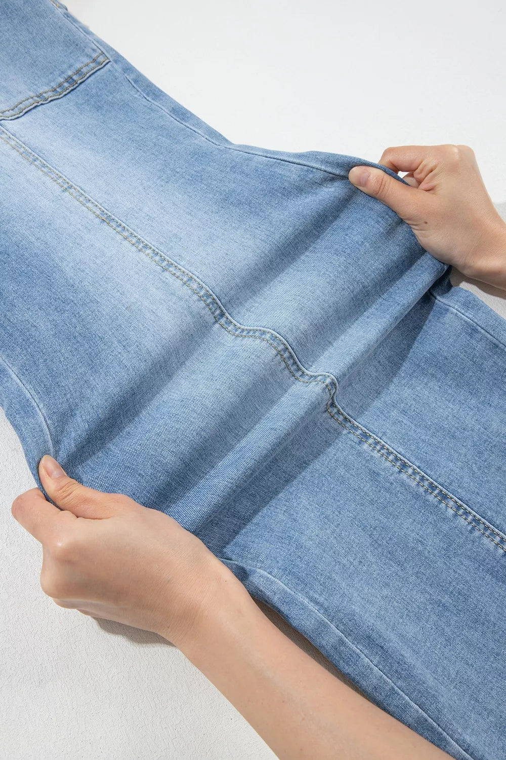 Drawstring Waist Wide Leg Ankle Length Jeans - Lilixa.store