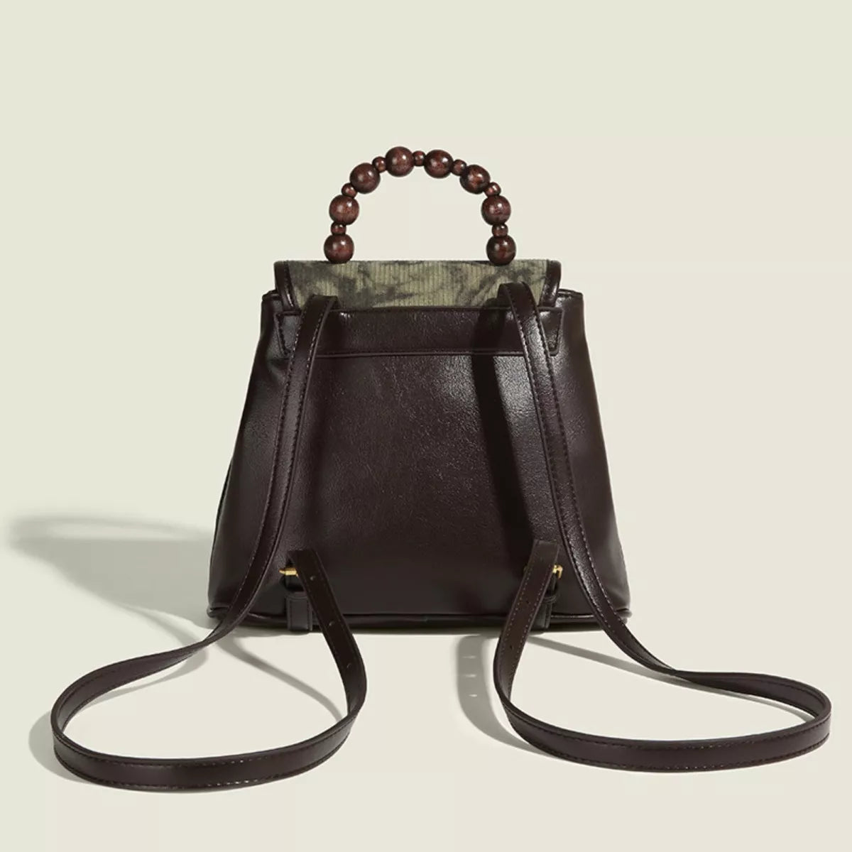 Flap Backpack Bag with Beaded Handle - Lilixa.store