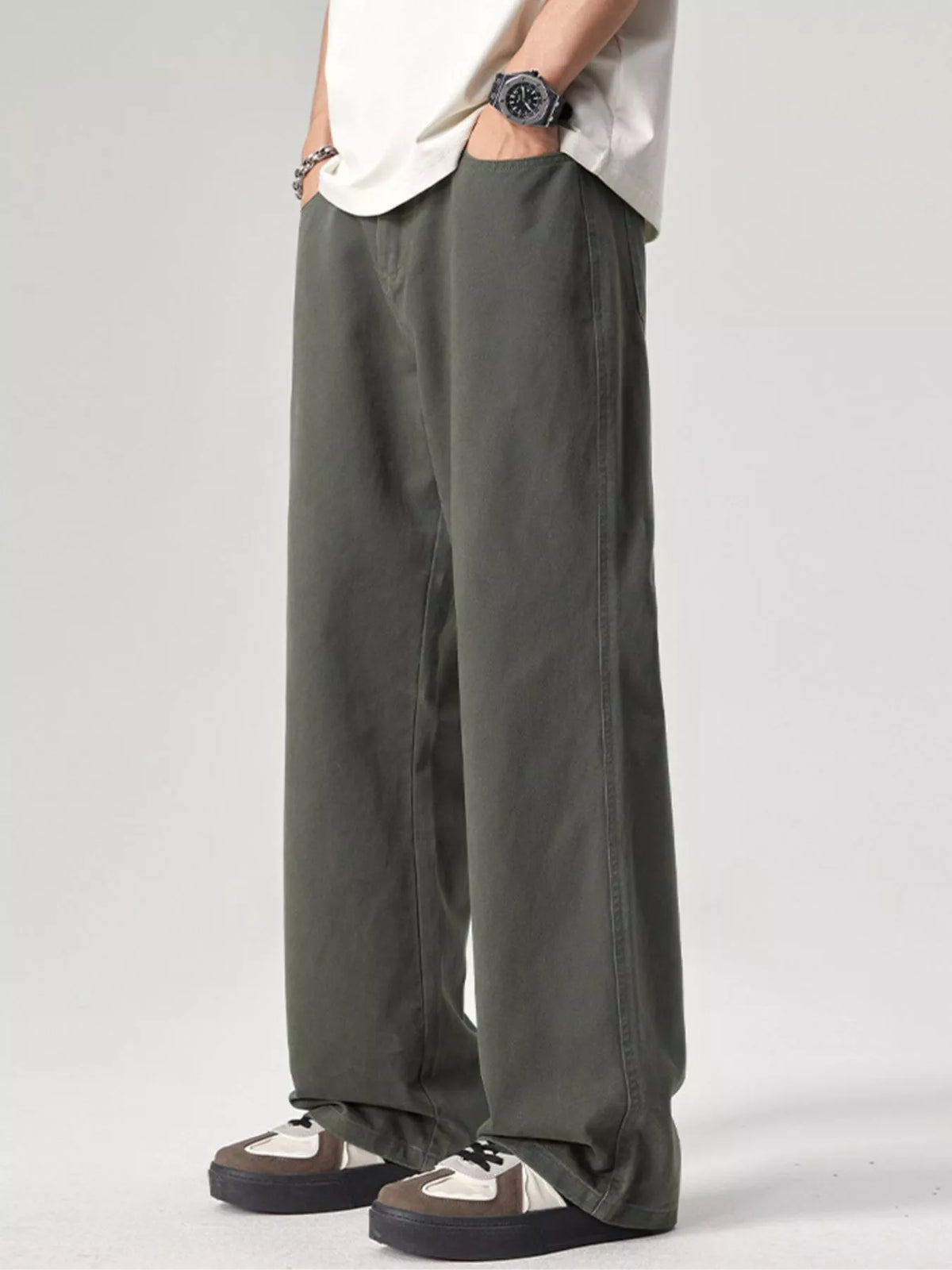 Men's Plus Size Wide Leg Pants, view 8