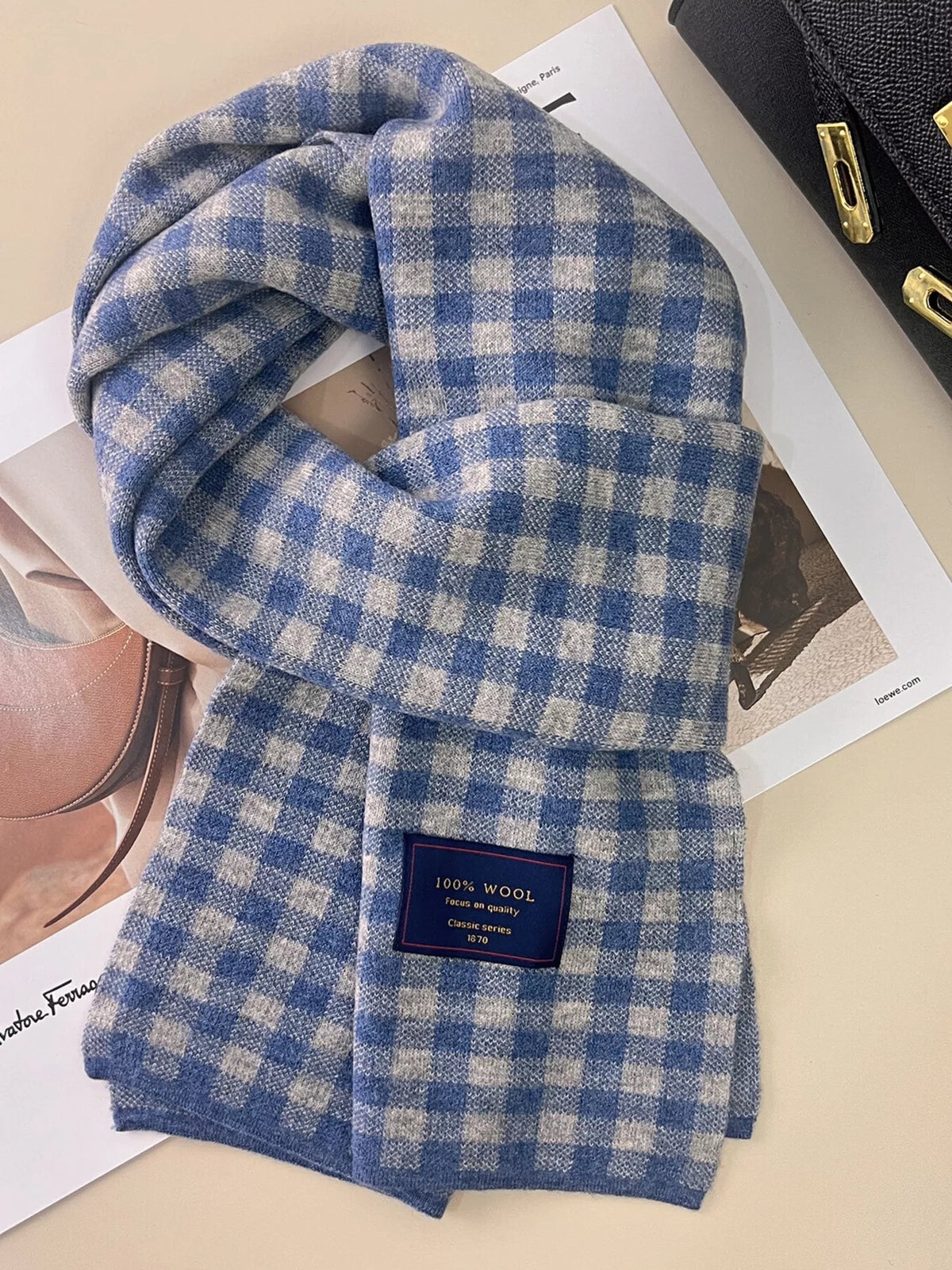 100% Wool Plaid Scarf - Lilixa.store
