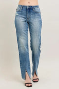 Judy Blue Full Size High Waist Vintage Wash Front Seam & Slit Straight Plus Size - Lilixa.store