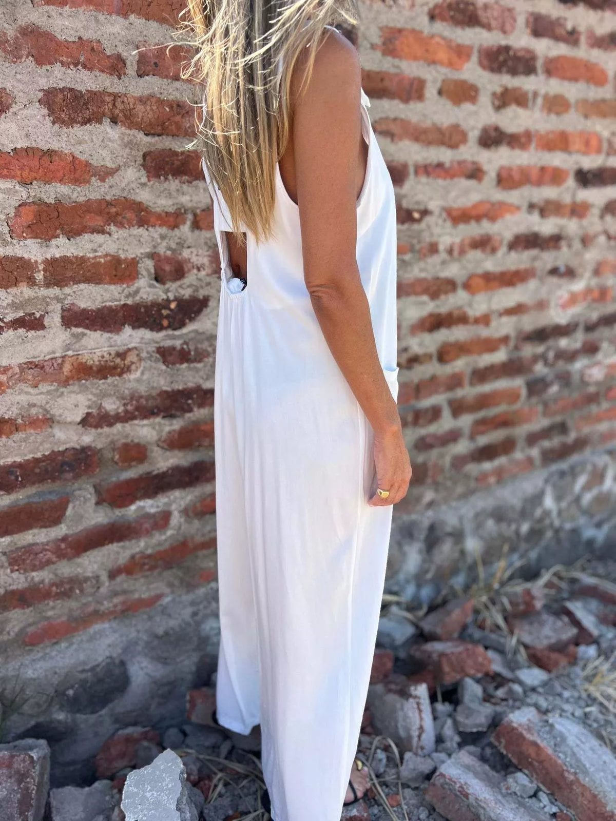 Full Size Button-Front Wide Leg Jumpsuit Plus Size - Lilixa.store