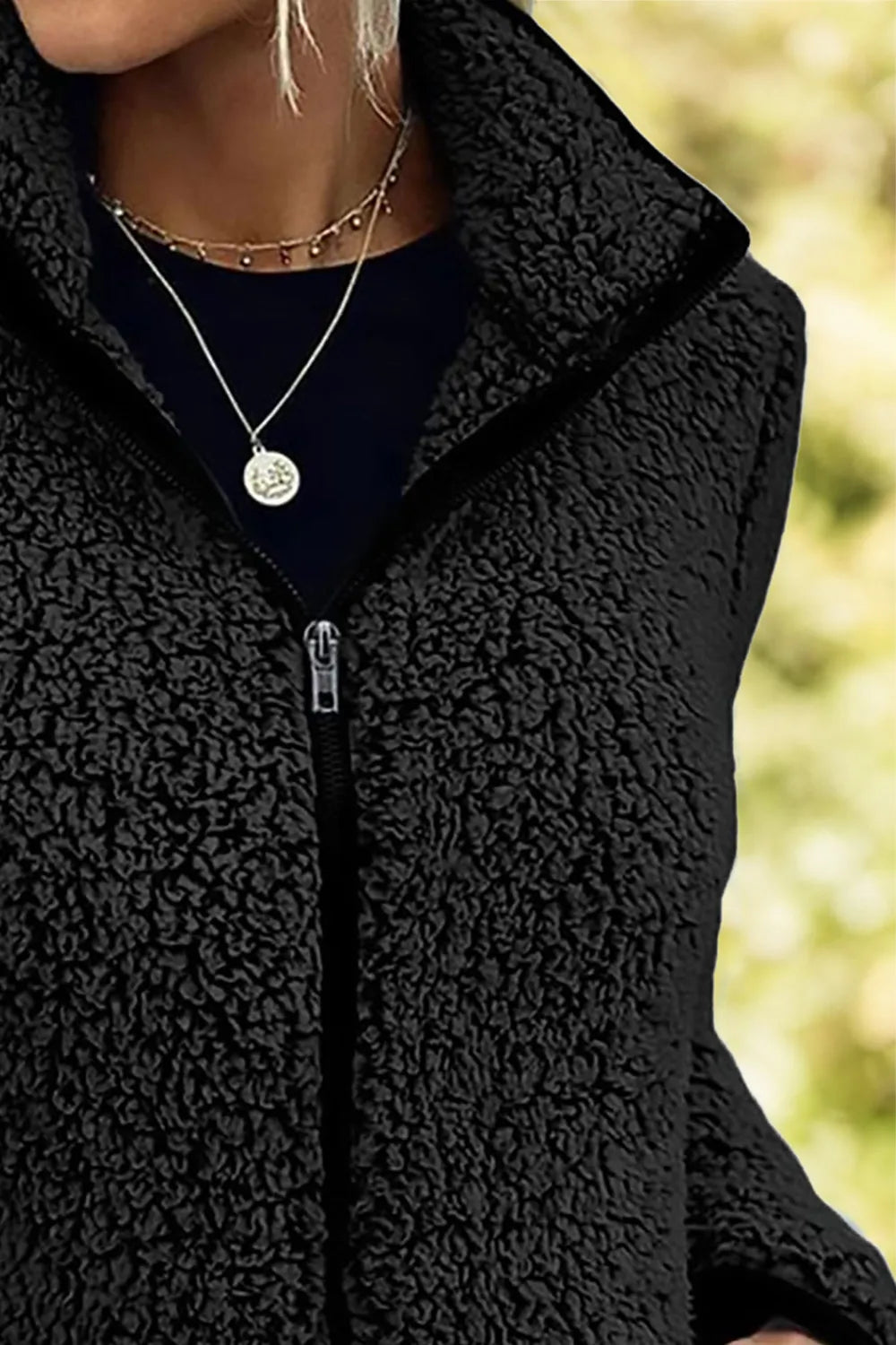 Pocketed Zip Up Turtleneck Jacket, view 10