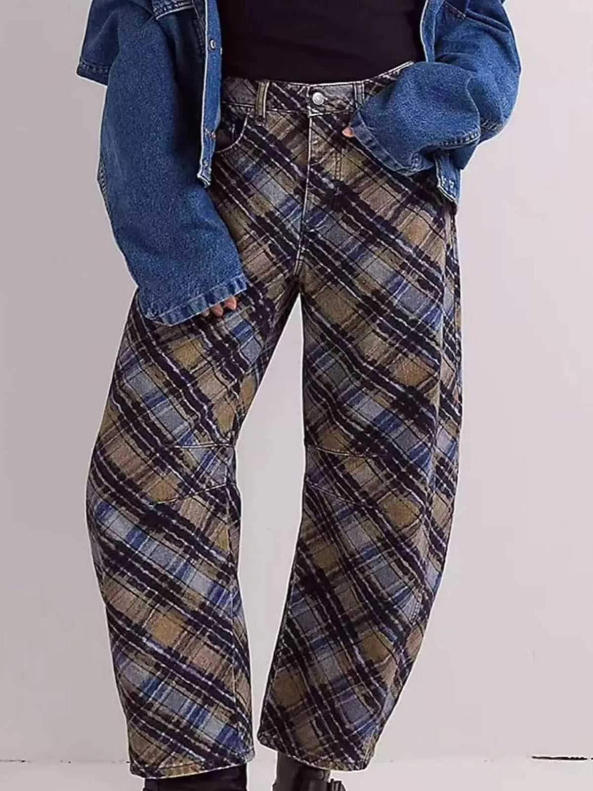 Printed Wide-Leg Jeans - Lilixa.store