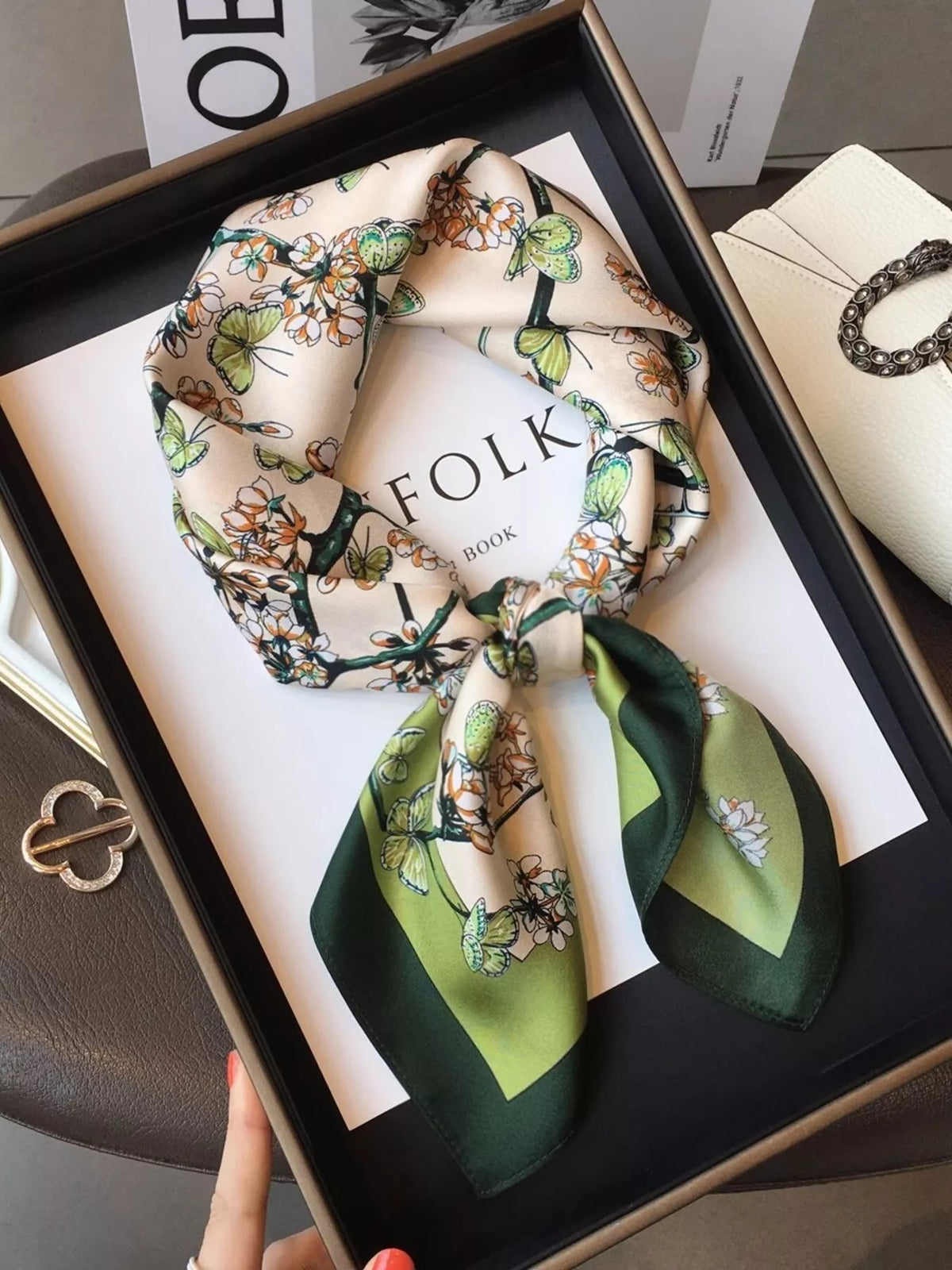 Floral Print Silk Scarf - Lilixa.store