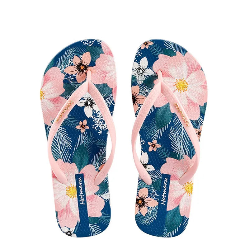 Floral Print Summer Toe Post Slippers - Lilixa.store