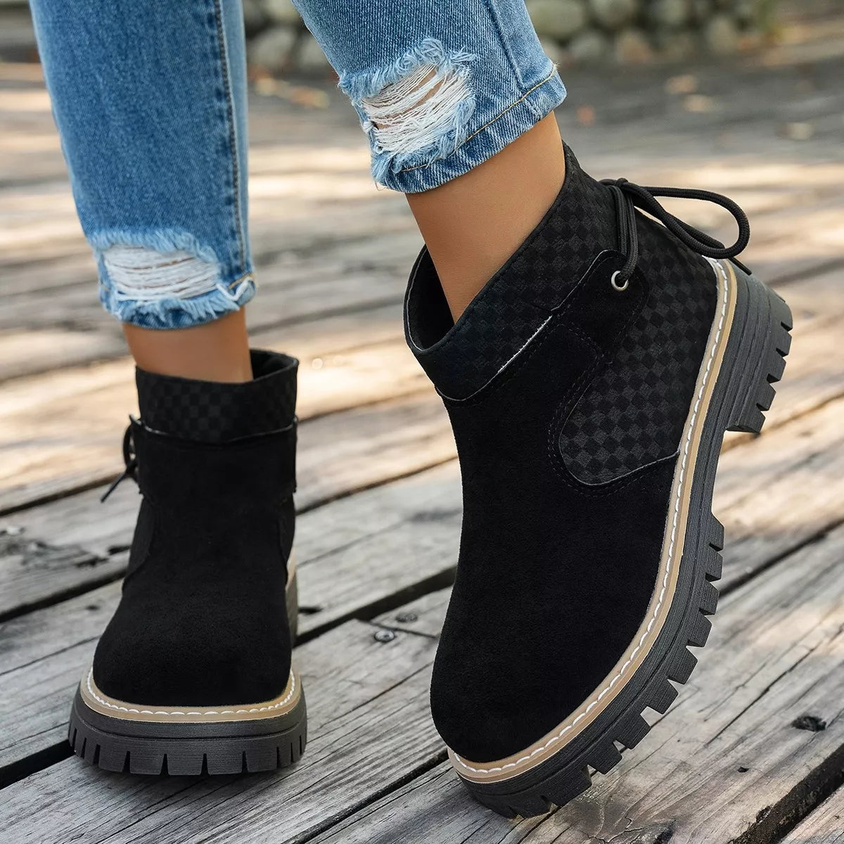Block Heel Ankle Boots - Lilixa.store