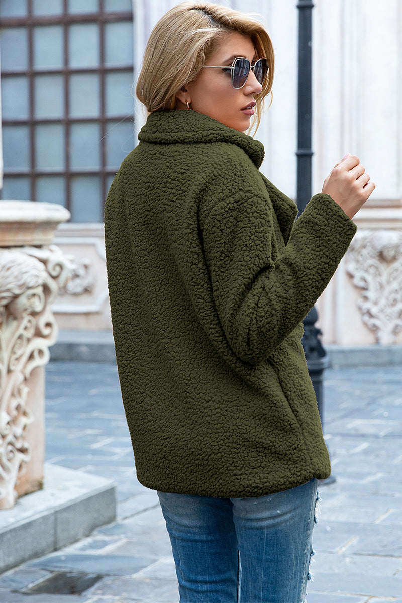Ivy Lane Full Size Lapel Collar Sherpa Coat - Lilixa.store
