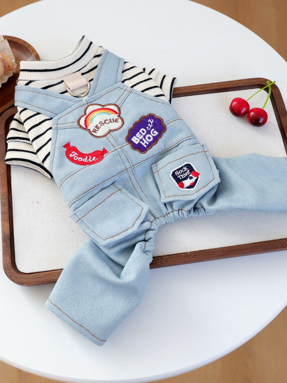 Denim Patchwork Pet Jumpsuit - Lilixa.store