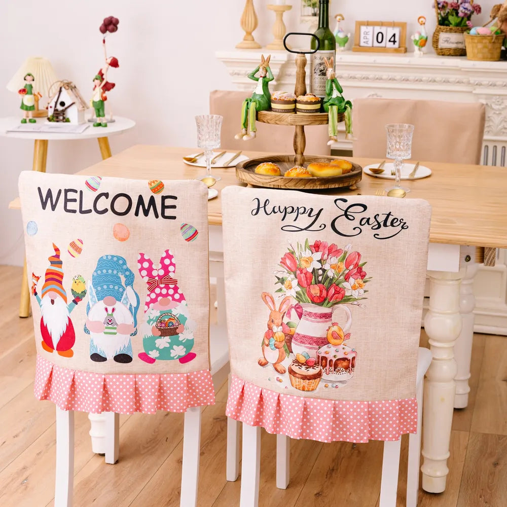 Easter Polka Dot Pleated Hem Chair Cover - Lilixa.store