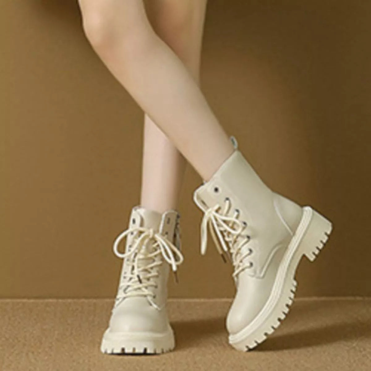 Lace-Up Ankle Combat Boots - Lilixa.store