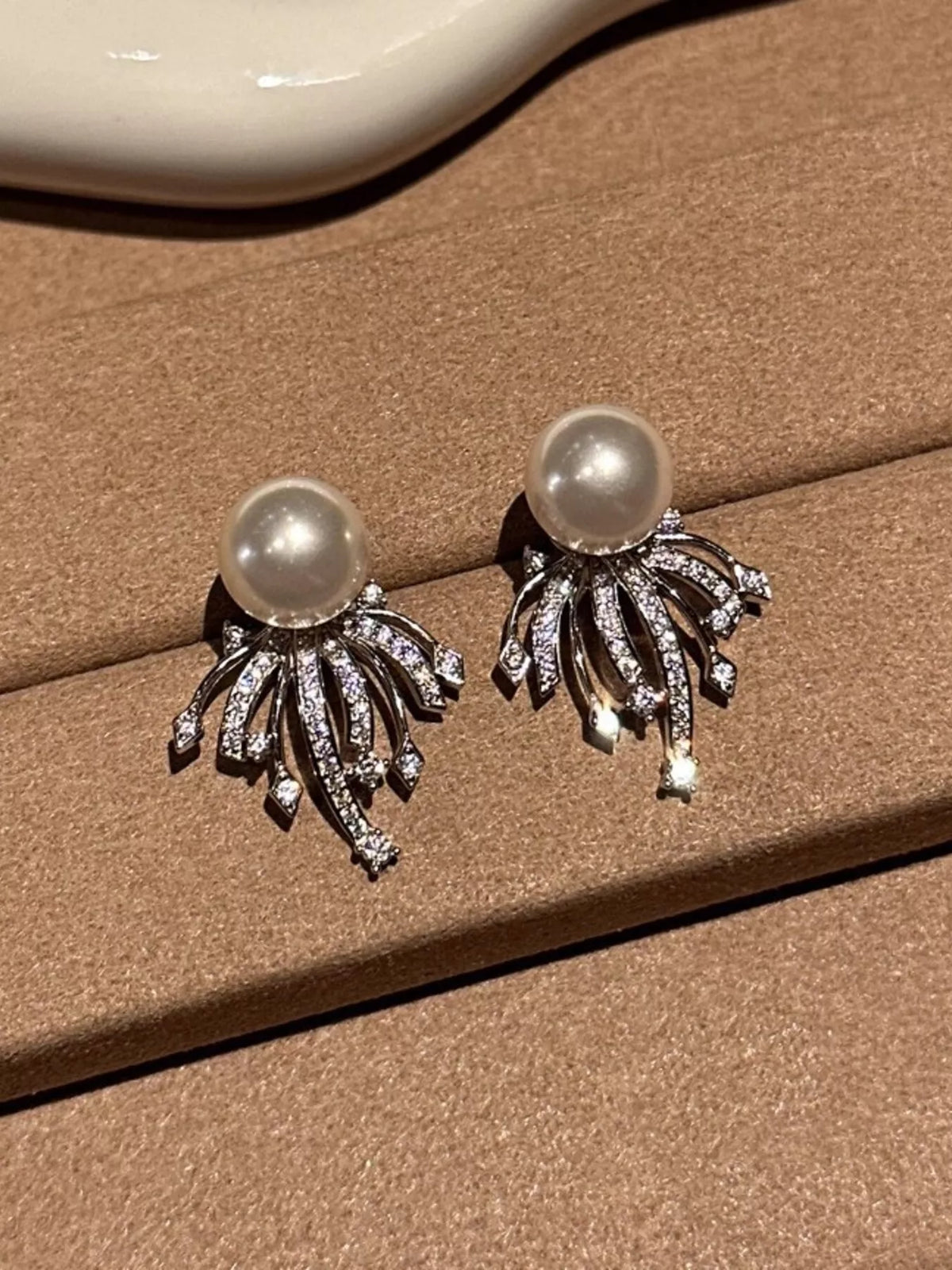 925 Sterling Silver Zircon Pearl Earrings - Lilixa.store