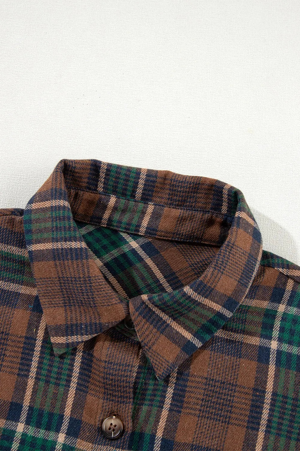 Plaid Button Up Long Sleeve Jacket in Caramel, view 7