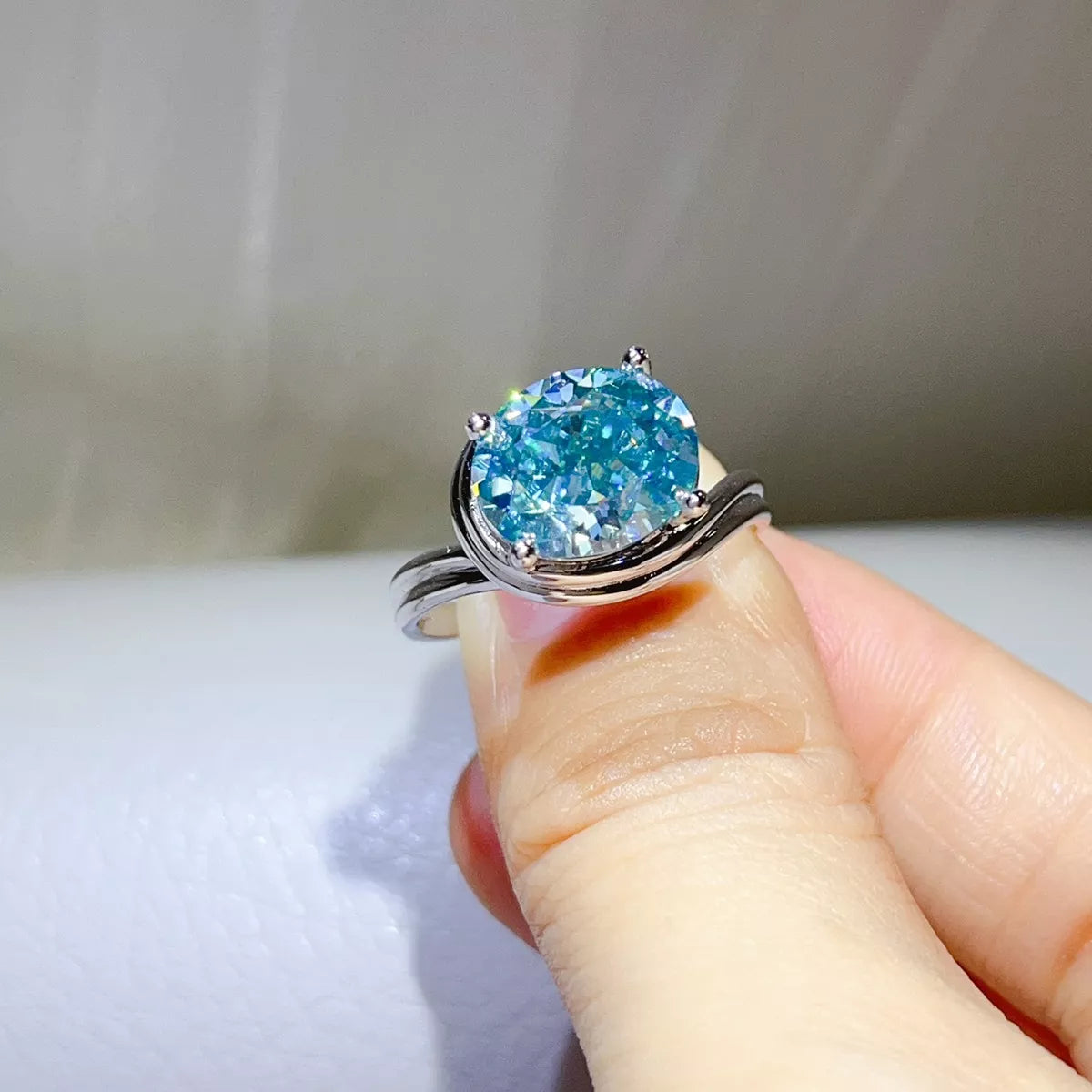 5 Carat 925 Sterling Silver Moissanite Ring