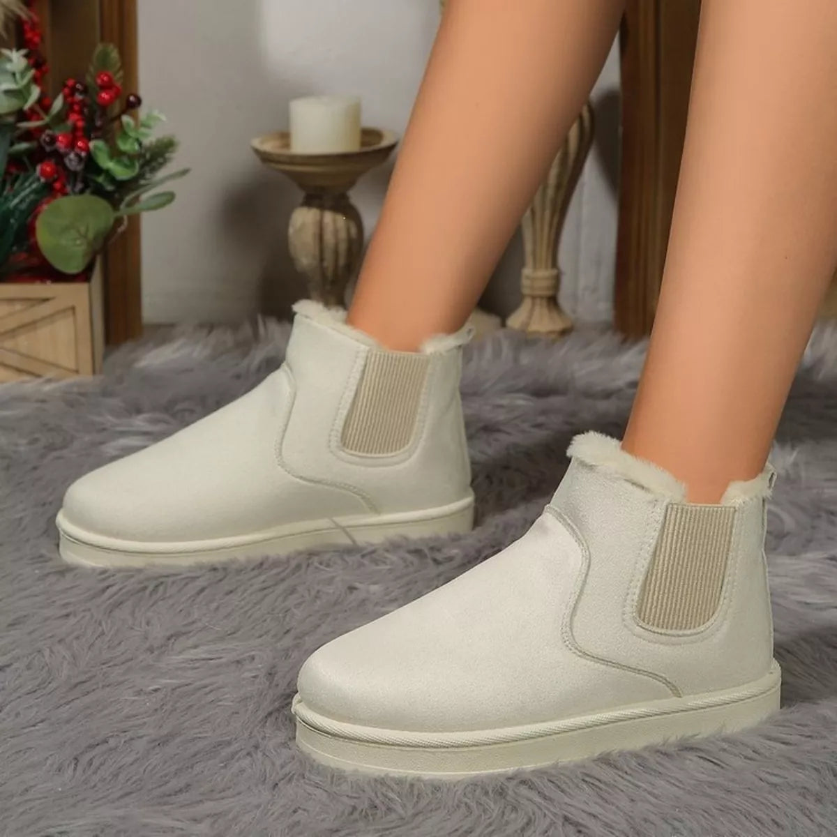 Plush Lined Slip-On Chelsea Winter Boots, view 7