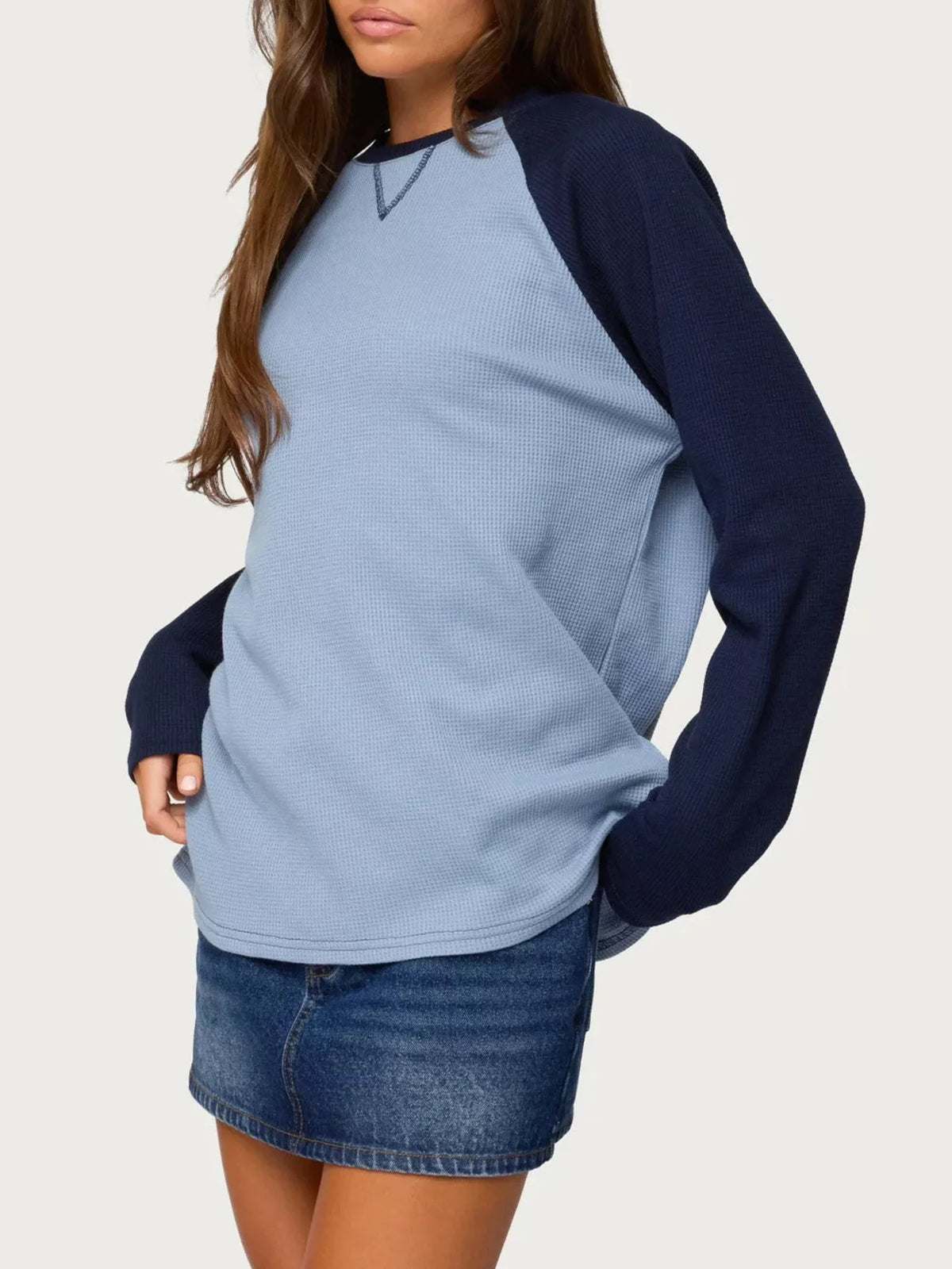 Color-Block Raglan Long Sleeve T-Shirt
