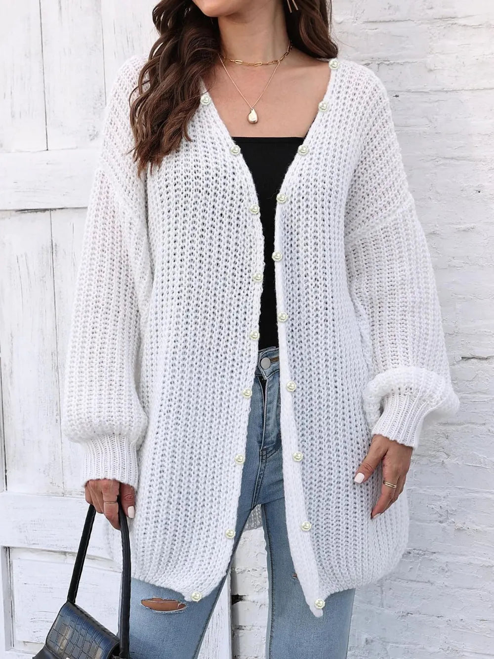 Open Front Long Sleeve Cardigan - Lilixa.store