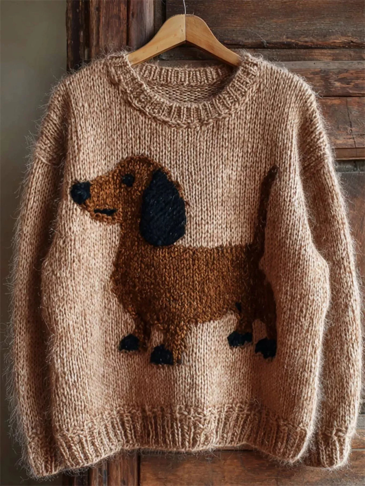Dachshund Dropped Shoulder Sweater - Lilixa.store