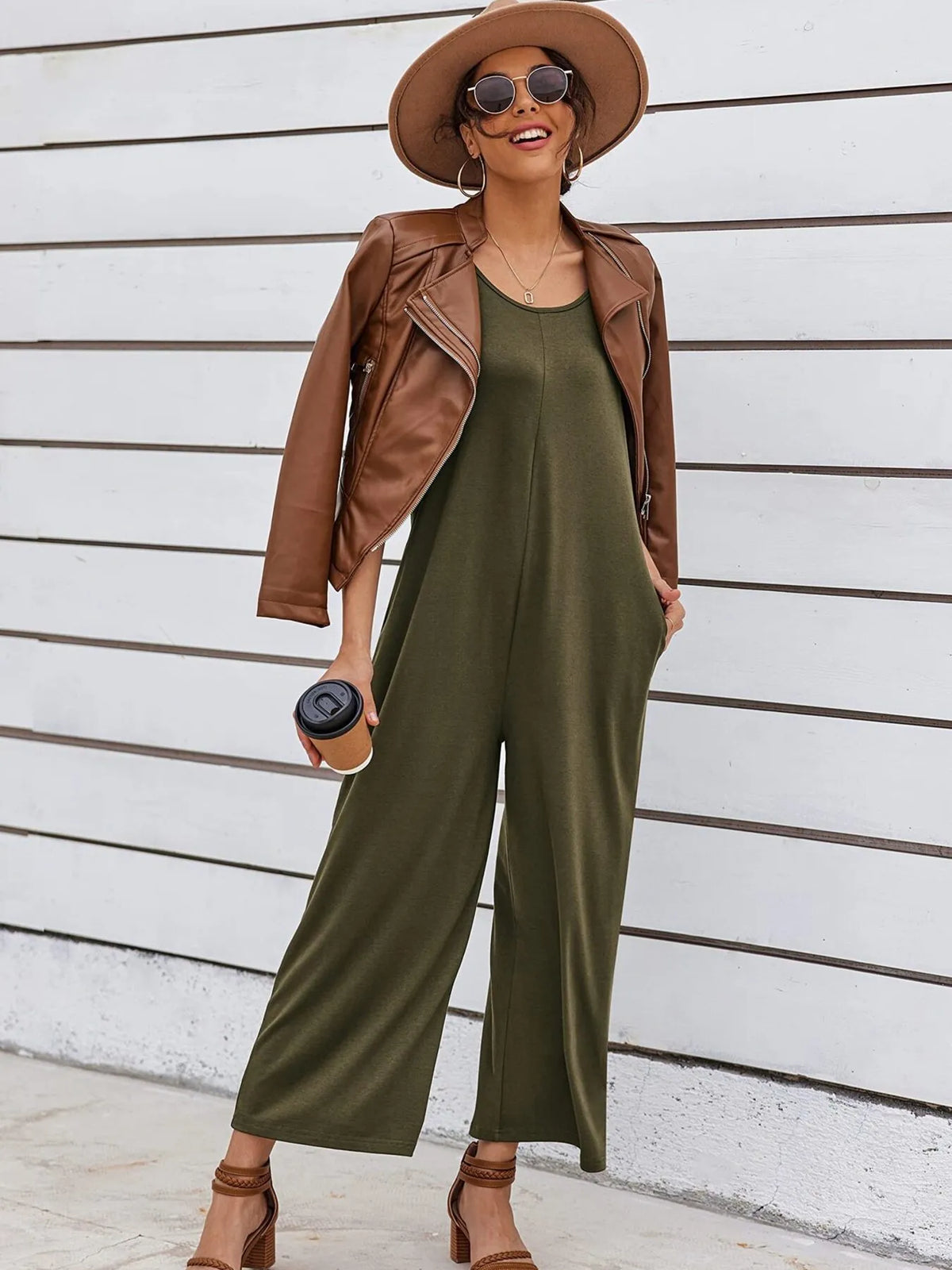 Sleeveless Wide Leg Casual Jumpsuit - Lilixa.store