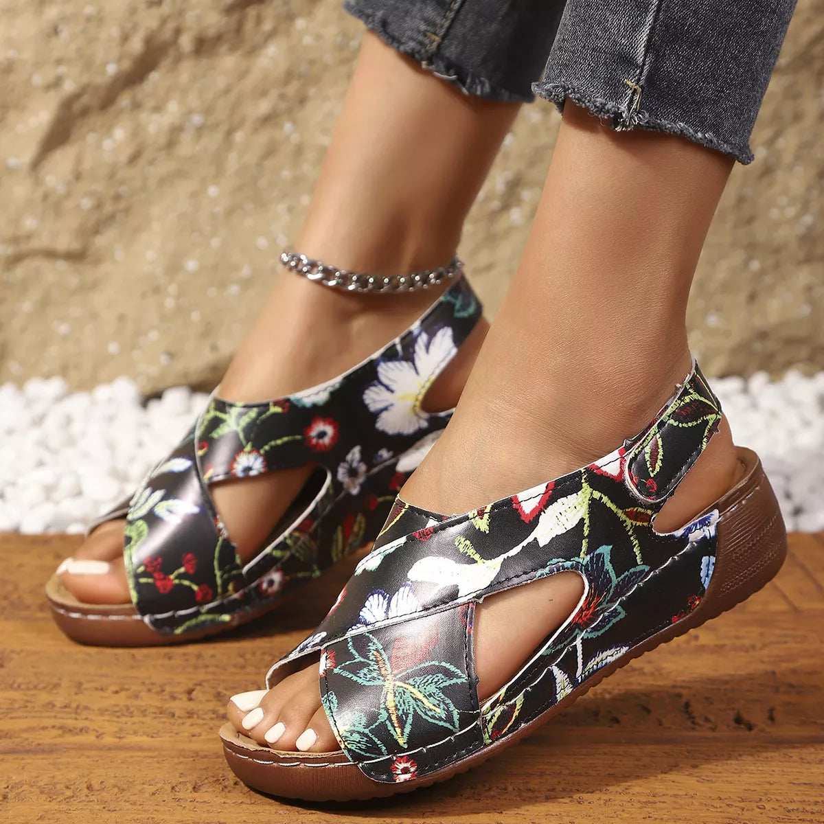 Open Toe Wedge Sandals