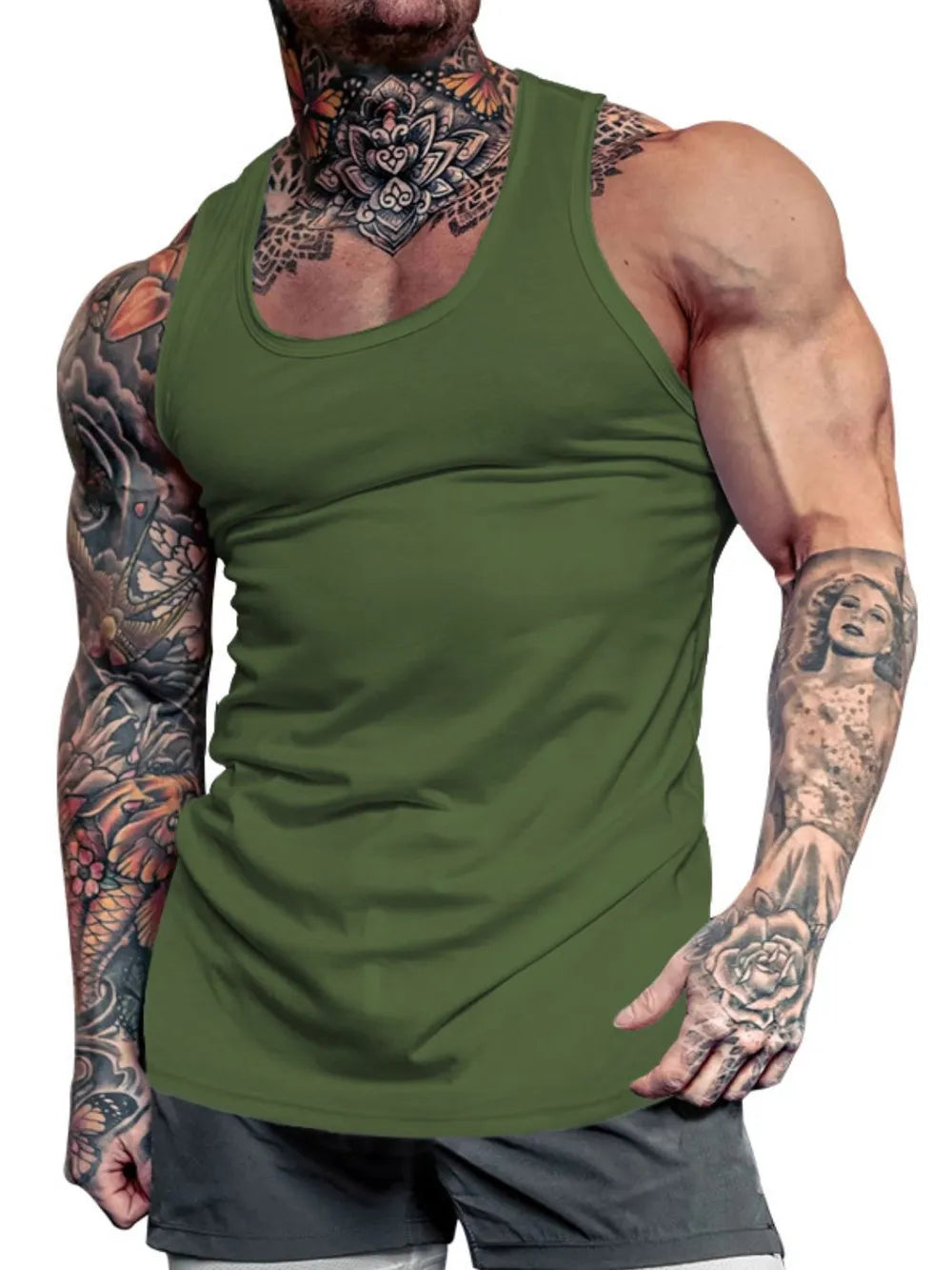 Men's Plus Size Round Neck Tank - Lilixa.store