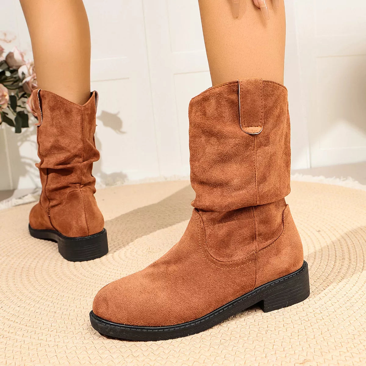 Round Toe Slouchy Boots, view 2
