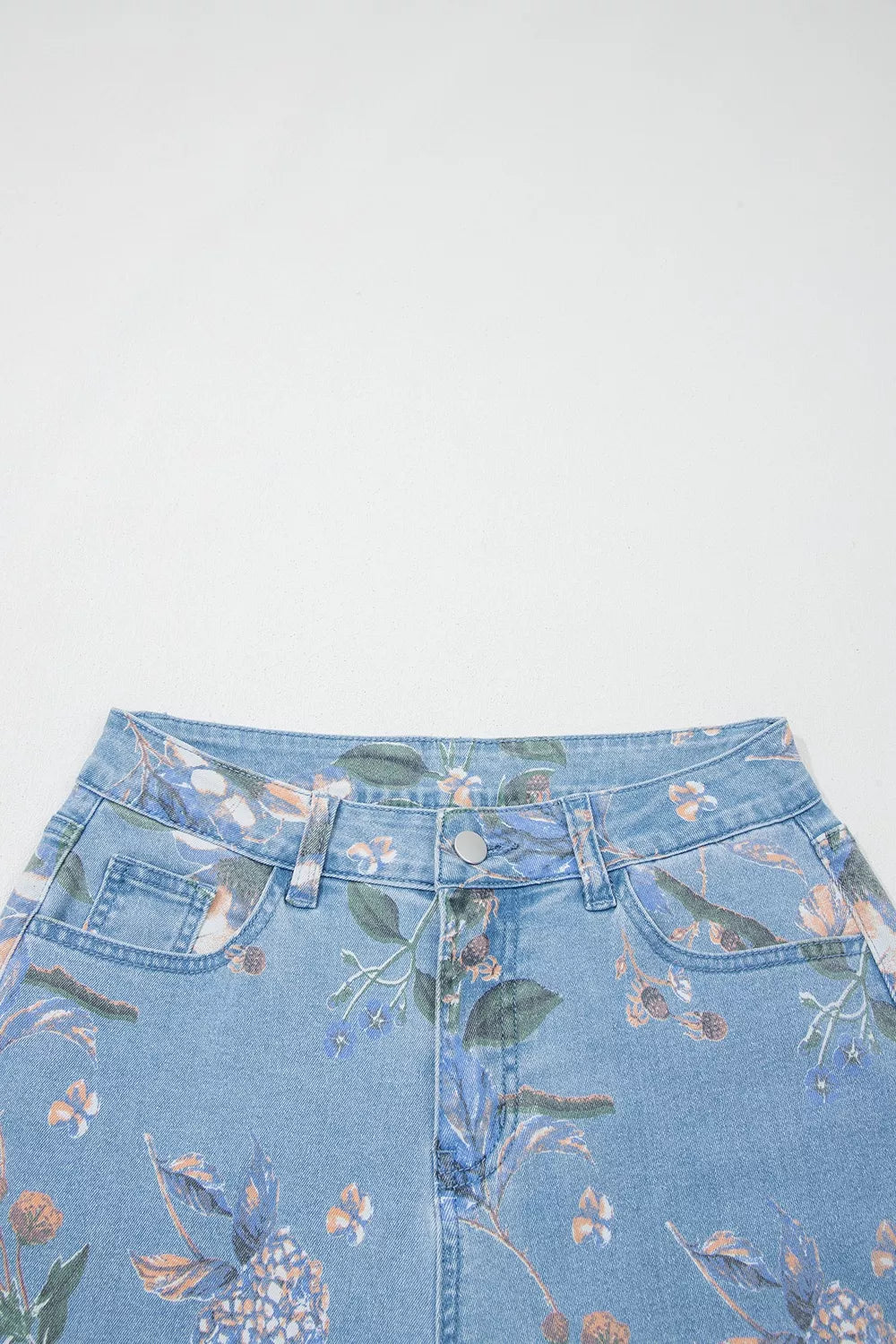 Floral Print Wide-Leg Jeans - Lilixa.store