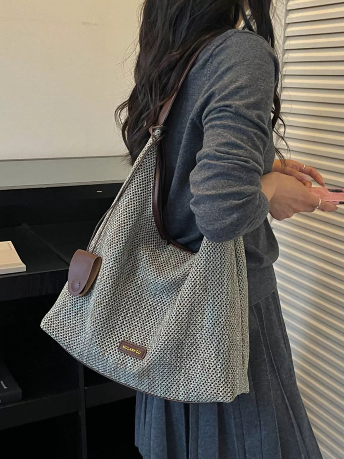 Crochet Knit Shoulder Bag - Lilixa.store