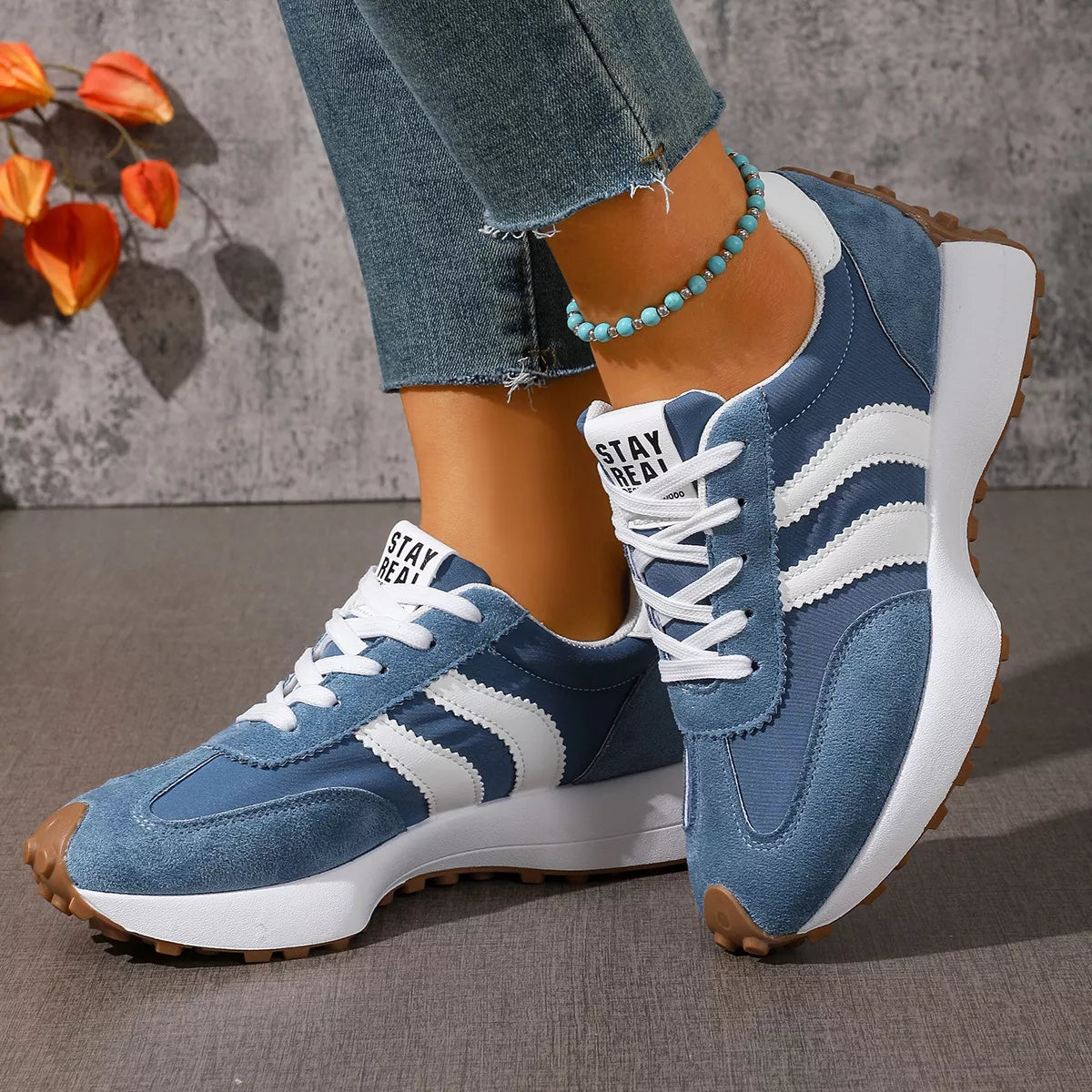 Lace Up Round Toe Sneakers - Lilixa.store