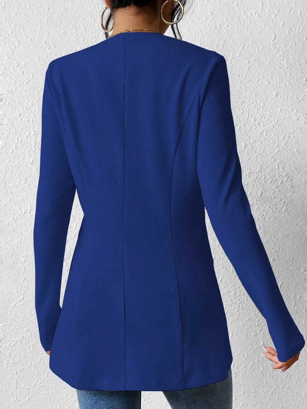 One Button Long Sleeve Blazer - Lilixa.store