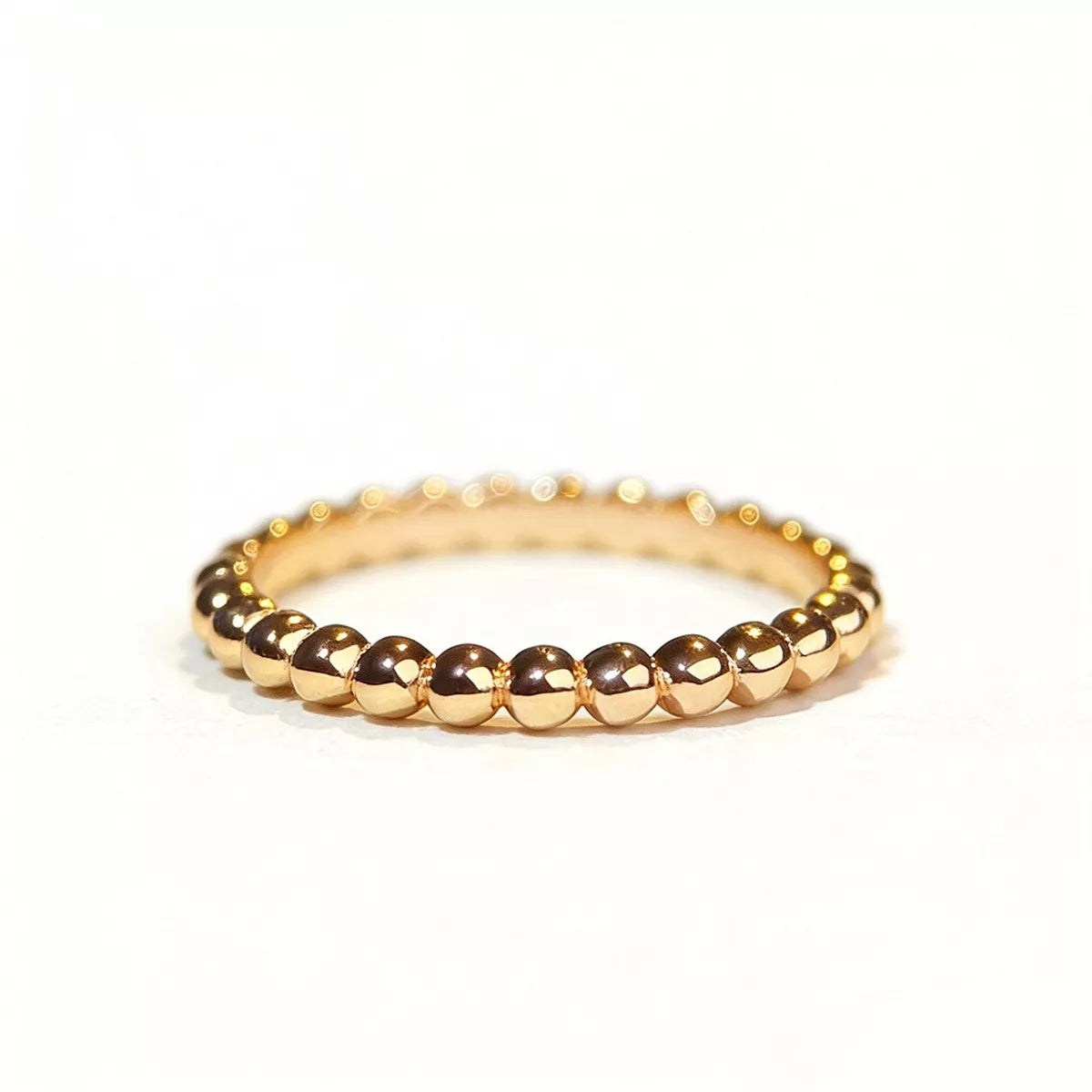 18K Gold-Plated 925 Sterling Silver Bead Ring - Lilixa.store