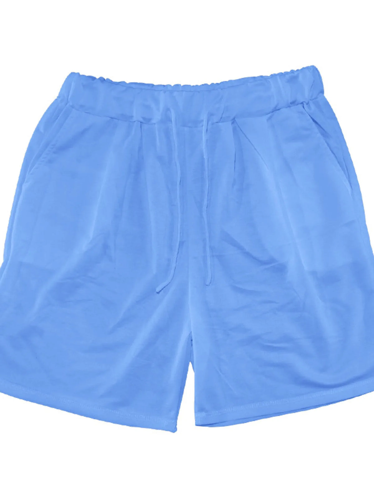 Men's Full Size Round Neck Short Sleeve Top and Shorts Set Plus Size, view 2