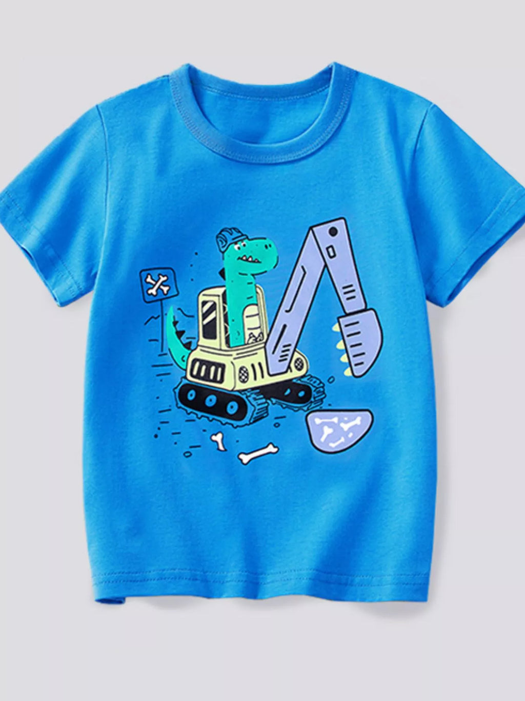 Children's Dinosaur Excavator Graphic T-Shirt - Lilixa.store