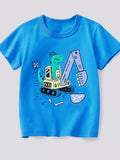 Children's Dinosaur Excavator Graphic T-Shirt - Lilixa.store