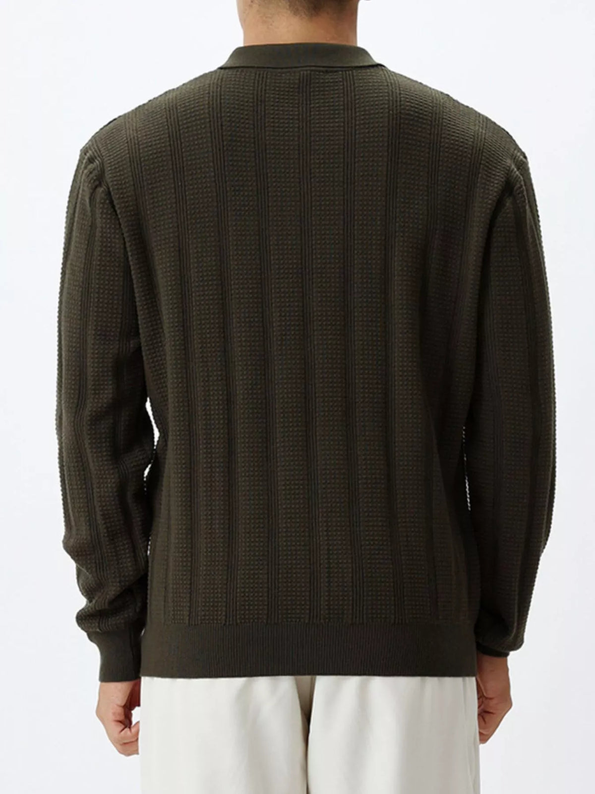 Men's Plus Size Ribbed Quarter-Zip Sweater