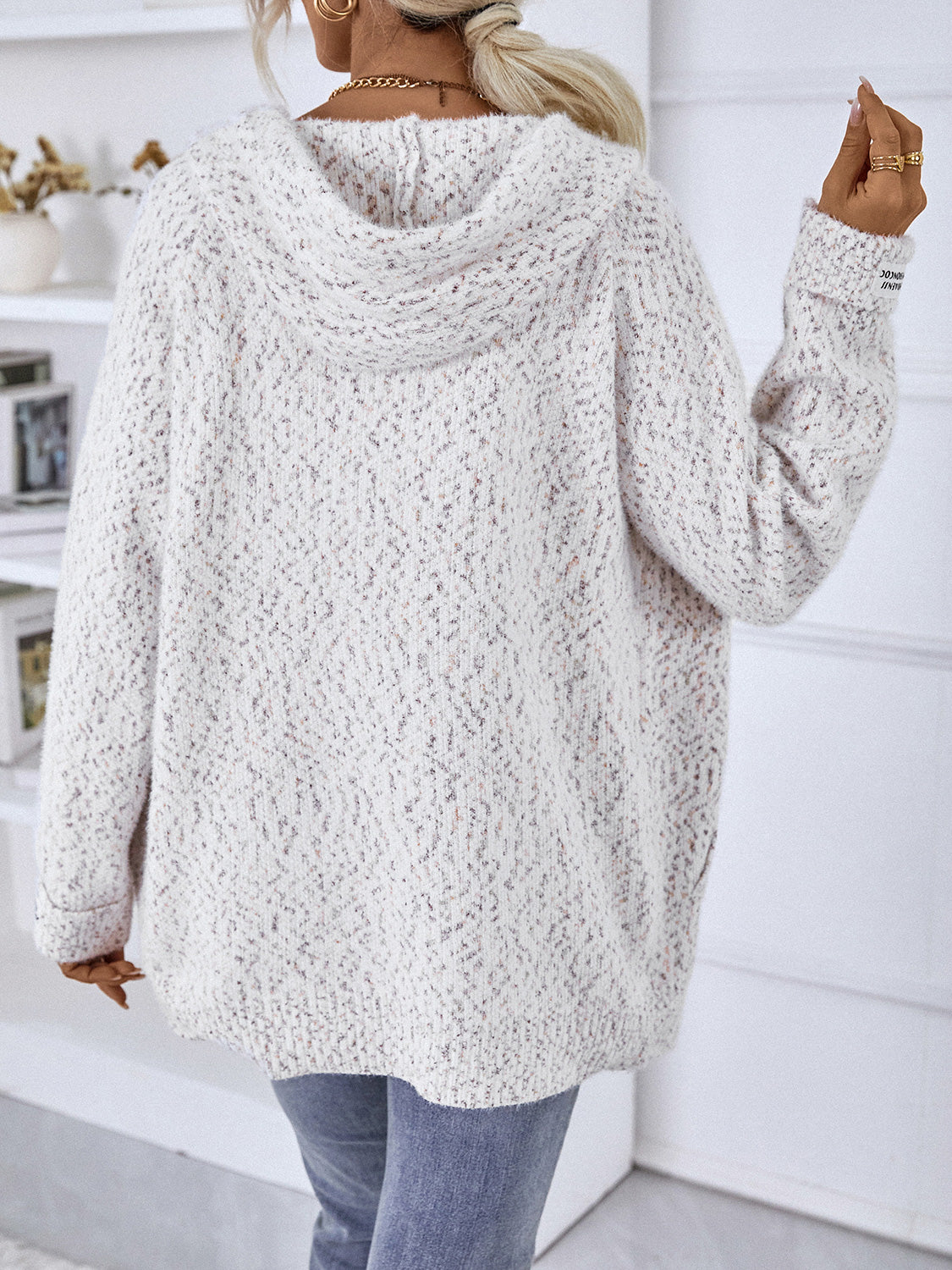 Zip-Up Hooded Sweater, view 8