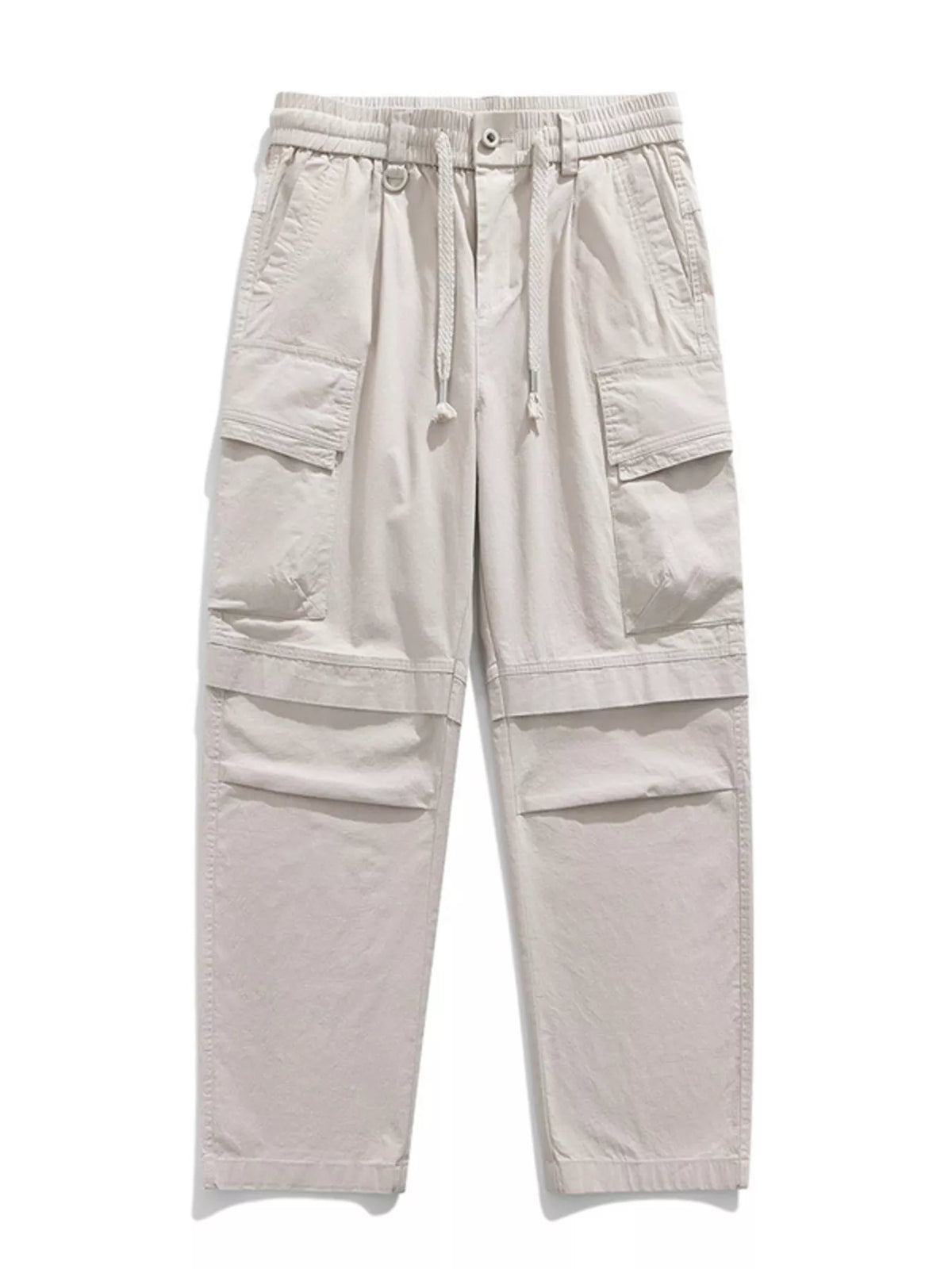 Men's Plus Size Relaxed Fit Cargo Pants in Off-white
